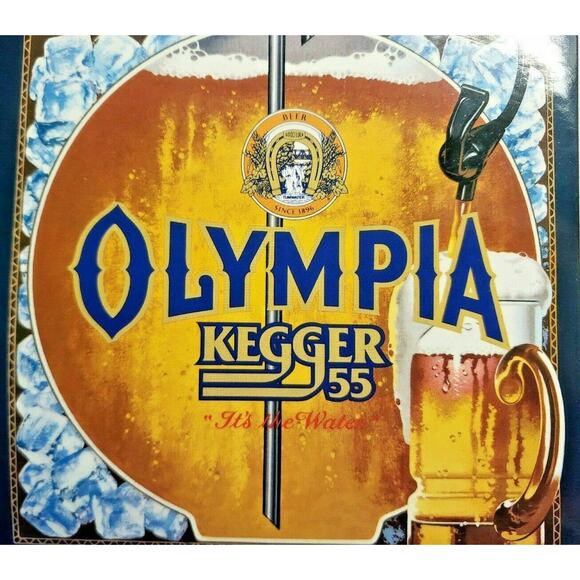Vintage Olympia Beer Kegger 55 Sticker Decal Old Store Display Tumwater, WA S30 - Picture 2 of 4